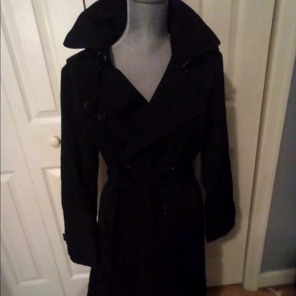 Black Towne knee length rain jacket